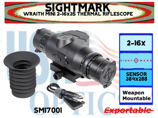 SIGHTMARK, SM17001, WRAITH MINI  2-16x35 THERMAL RIFLESCOPE