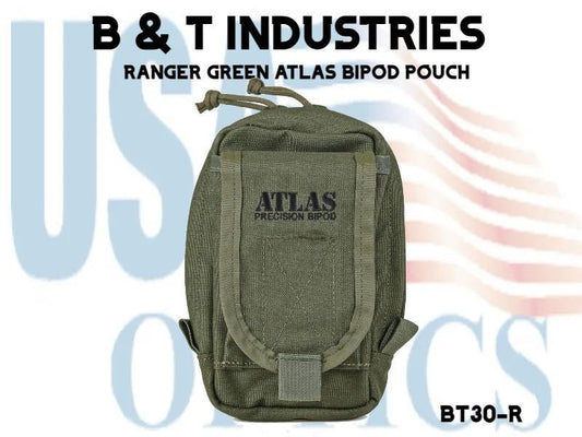 B & T INDUSTRIES, BT30-R, RANGER GREEN ATLAS BIPOD POUCH