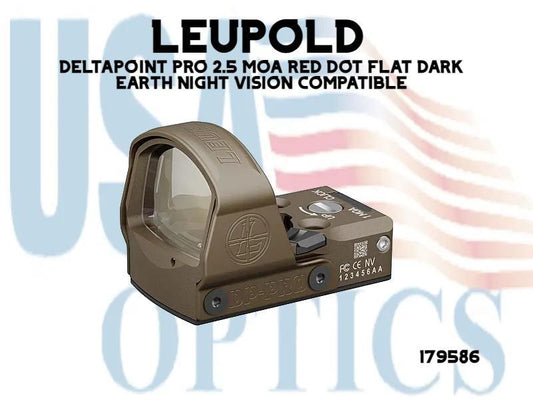 LEUPOLD, 179586, DELTAPOINT PRO 2.5 MOA RED DOT FLAT DARK EARTH NIGHT VISION COMPATIBLE