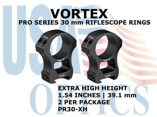 VORTEX, PR30-XH, PRO SERIES 30mm RIFLESCOPE RINGS - EXTRA HIGH 1.54 INCHES