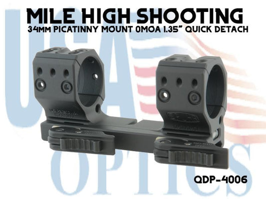 SPUHR, QDP-4006, 34mm PICATINNY MOUNT 0MOA 1.35" QUICK DETACH