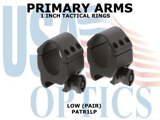 PRIMARY ARMS, PATR1LP, 1INCH TACTICAL RINGS LOW (PAIR)