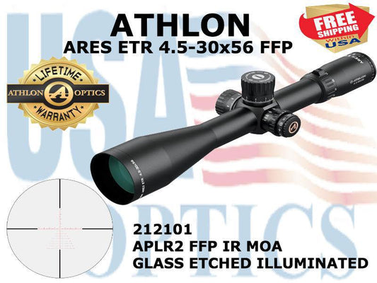 ATHLON, 212101, ARES ETR 4.5-30x56, 34mm, APLR2 FFP IR MOA Reticle