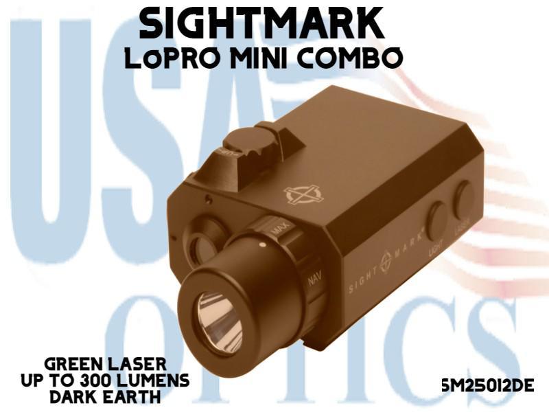 SIGHTMARK, SM25012DE, LoPro COMPACT FLASHLIGHT WITH GREEN LASER - DARK EARTH