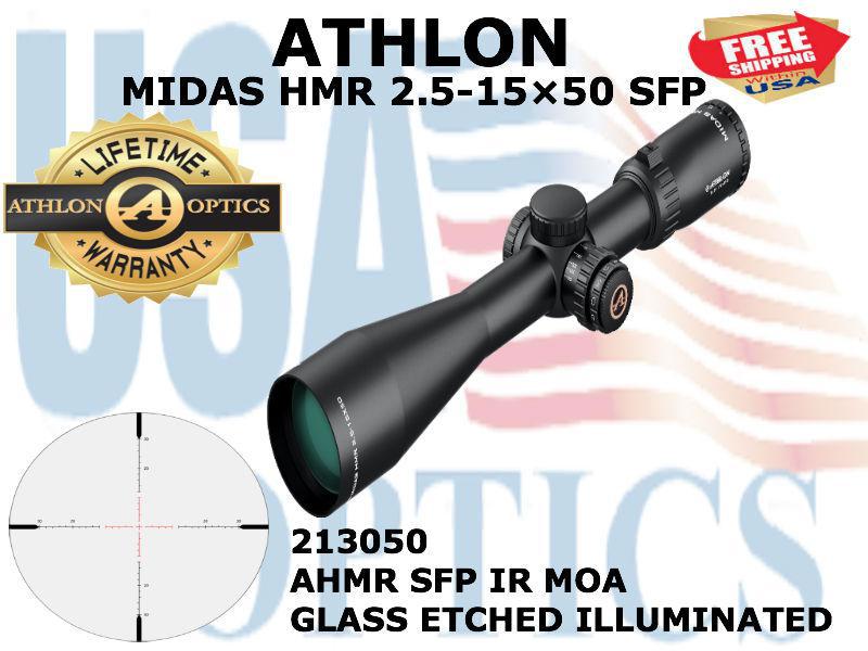 ATHLON, 213050, MIDAS 2.5-15x50, 30mm, SFP, AHMR IR MOA