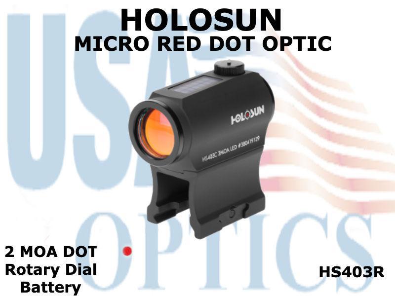 HOLOSUN, HS403R, MICRO RED OPTIC - ROTARY DIAL/BATTERY