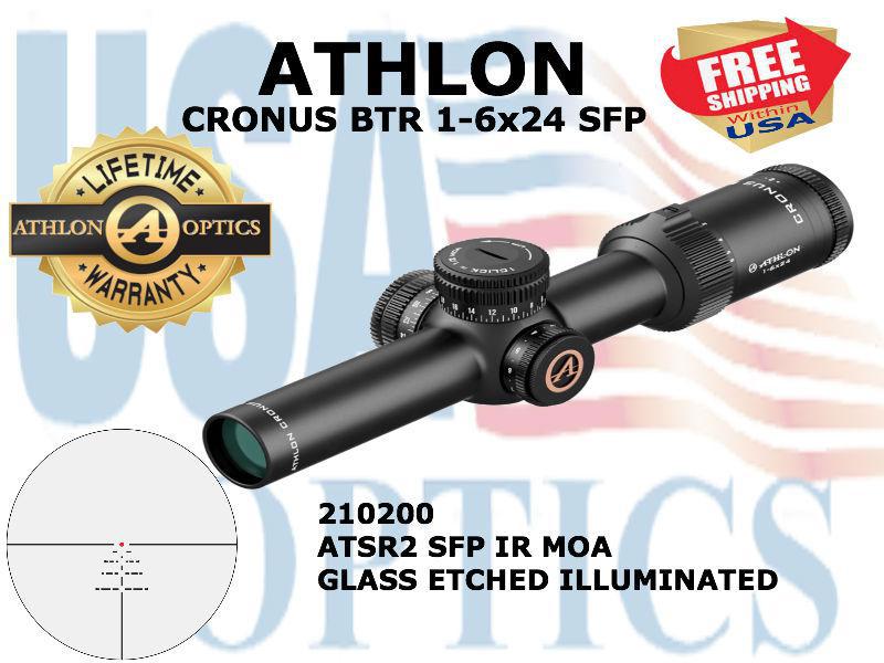 ATHLON, 210200, CRONUS 1-6x24, 24mm, ATSR2 SFP IR MOA RETICLE