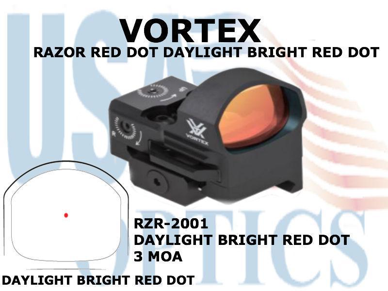 VORTEX, RZR-2001, RAZOR RED DOT DAYLIGHT BRIGHT RED DOT 3 MOA