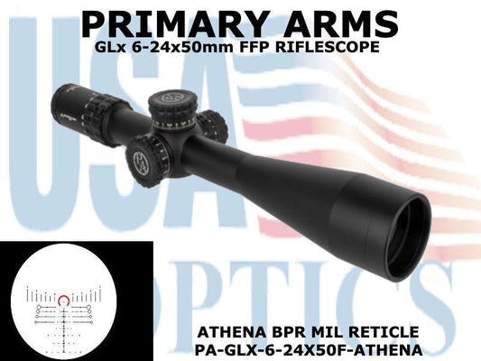 PRIMARY ARMS, PA-GLX-6-24X50F-ATHENA, GLX 6-24x50 FFP ATHENA BPR MIL ILL
