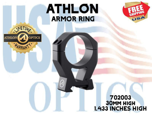 ATHLON, 702003, ARMOR 30mm HIGH HEIGHT (1.433") SCOPE RING