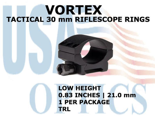 VORTEX, TRL, TACTICAL RIFLESCOPE RING (1) - 30mm LOW - 0.83 Inches - 21.0 mm