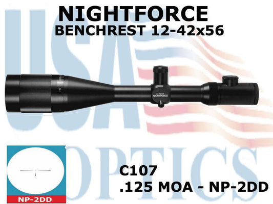 NIGHTFORCE, C107, BENCHREST 12-42x56mm - .125 MOA - Illuminated - NP-2DD
