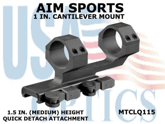 AIM SPORTS, MTCLQ115, 1 IN. QD CANTILEVER SCOPE MOUNT 1.5 HEIGHT
