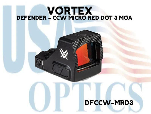 VORTEX, DFCCW-MRD3, DEFENDER - CCW MICRO RED DOT 3 MOA