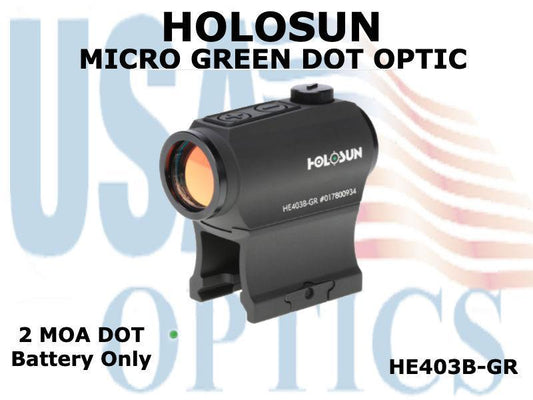 HOLOSUN, HE403B-GR, MICRO DOT OPTIC - GREEN - BATTERY ONLY