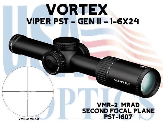 VORTEX, PST-1607, VIPER PST GEN II 1-6x24 SFP VMR-2 MRAD