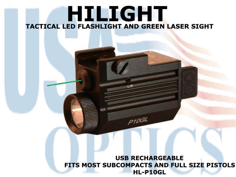 HILIGHT, HL-P10GL, GREEN LASER LIGHT COMBO FOR FULLSIZE PISTOLS