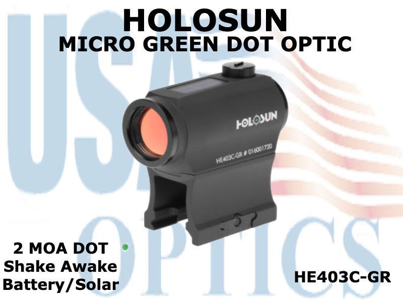 HOLOSUN, HE403C-GR, MICRO GREEN DOT OPTIC - BATTERY/SOLAR