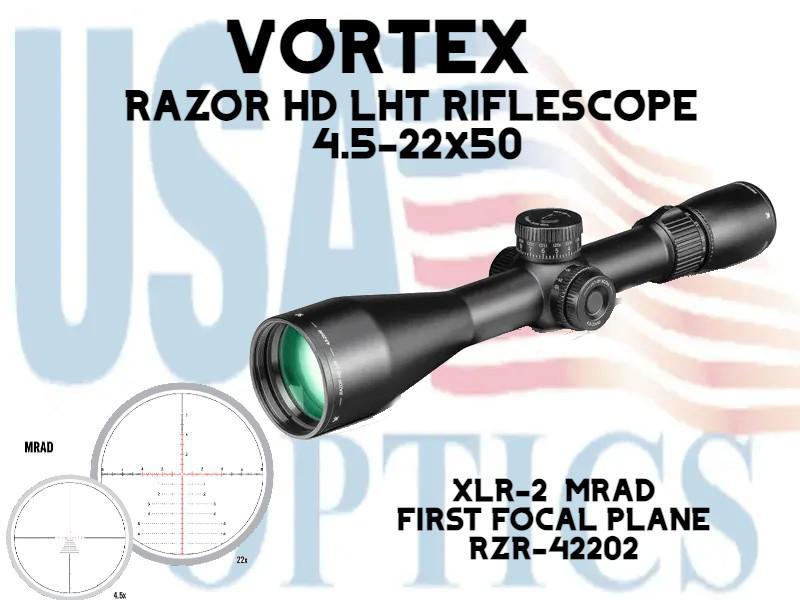 VORTEX, RZR-42202, RAZOR HD LHT 4.5-22x50 FFP XLR-2 MRAD