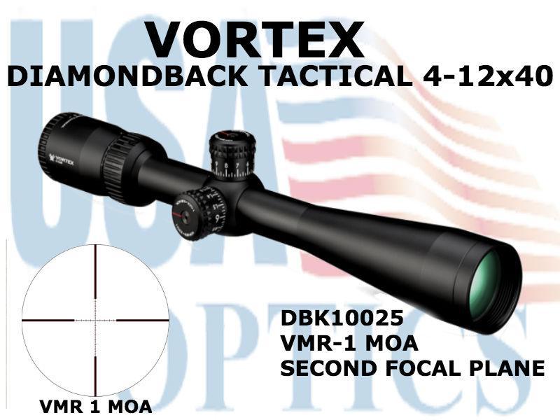 thumbnail image 2 of Vortex Optics Diamondback Tactical 4-12x40 Rifle Scope – VMR-1 MOA Reticle 2 of 4