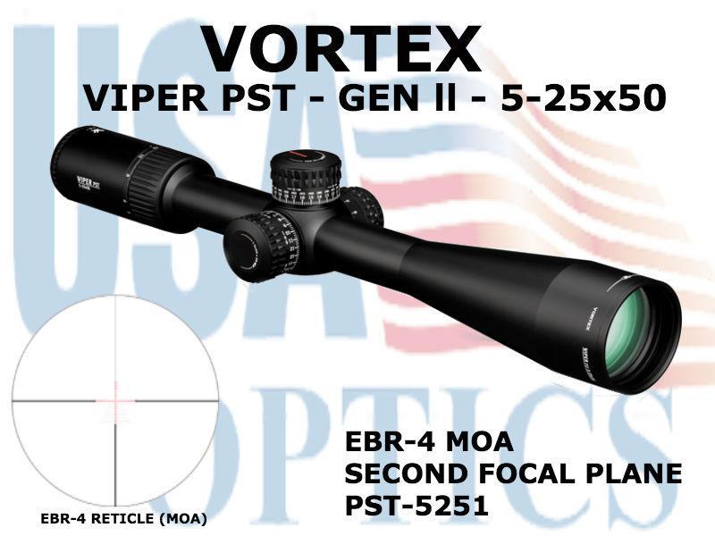 VORTEX, PST-5251, VIPER PST GEN II 5-25x50 SFP EBR-4 MOA