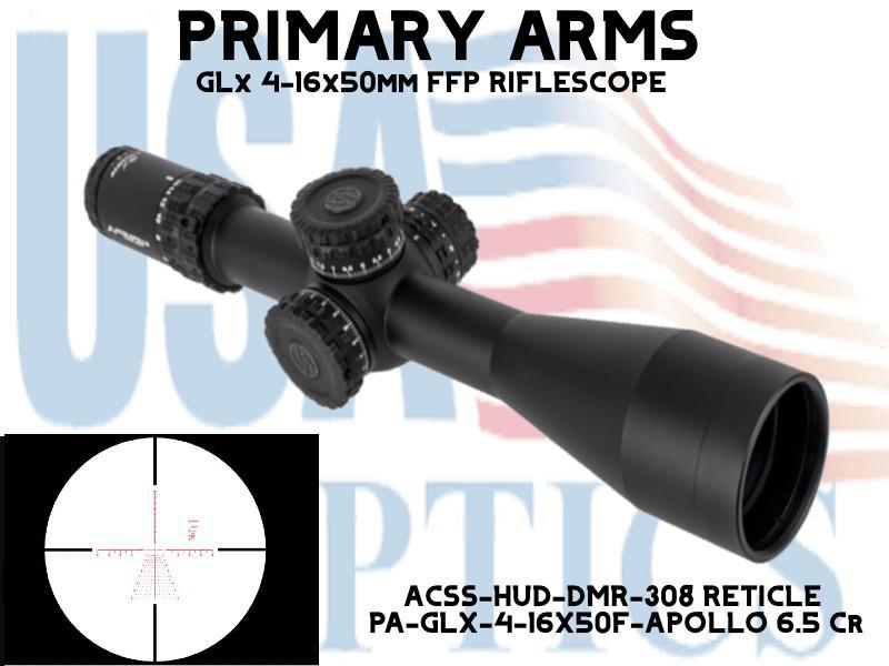 PRIMARY ARMS, PA-GLX-4-16X50F-APOLLO, GLX 4-16x50FFP APOLLO-6.5CR/.224V