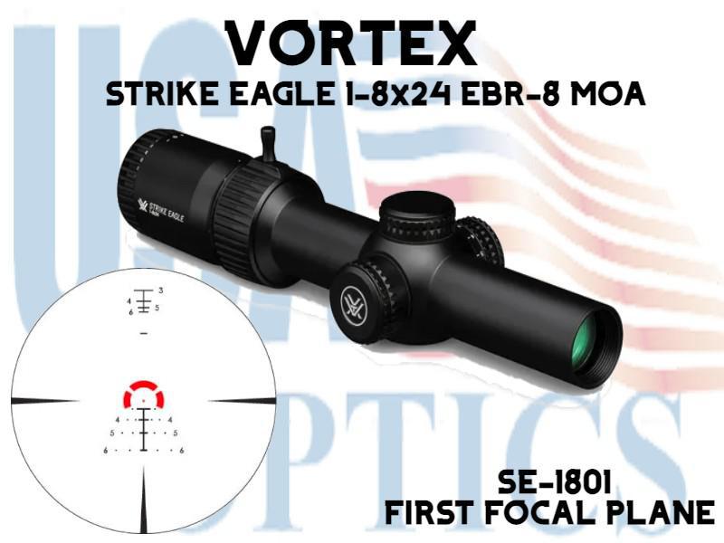 VORTEX, SE-1801, STRIKE EAGLE 1-8x24 FFP EBR-8 MOA