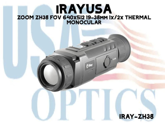 iRAYUSA, IRAY-ZH38, ZOOM ZH38 FOV 640x512 19-38mm 1x/2x THERMAL MONOCULAR