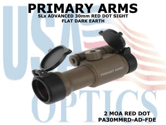 PRIMARY ARMS, PA30MMRD-AD-FDE, SLx ADVANCED 30mm RED DOT SIGHT - FDE