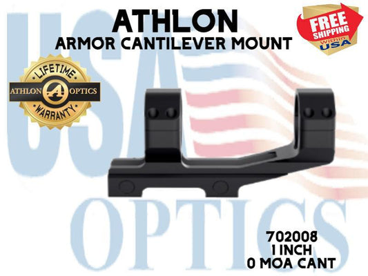 ATHLON, 702008, ARMOR 1" CANTILEVER SCOPE MOUNT 0 MOA CANT