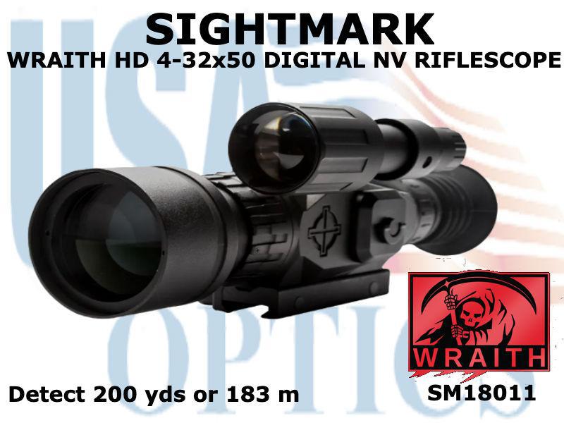 SIGHTMARK, SM18011, WRAITH HD 4-32x50 DIGITAL NIGHTVISION RIFLESCOPE