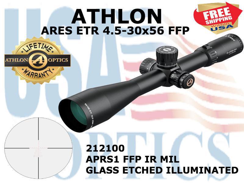 ATHLON, 212100, ARES ETR 4.5-30x56, 34mm, APRS1 FFP IR MIL Reticle