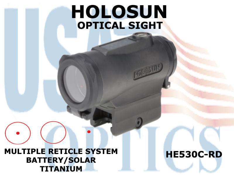 HOLOSUN, HE530C-RD, OPTICAL SIGHT - RED - BATTERY/SOLAR - TITANIUM