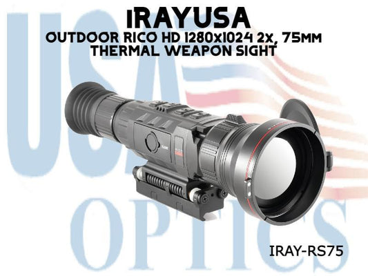 iRAYUSA, IRAY-RS75, OUTDOOR RICO HD 1280x1024 2x, 75mm THERMAL WEAPON SIGHT