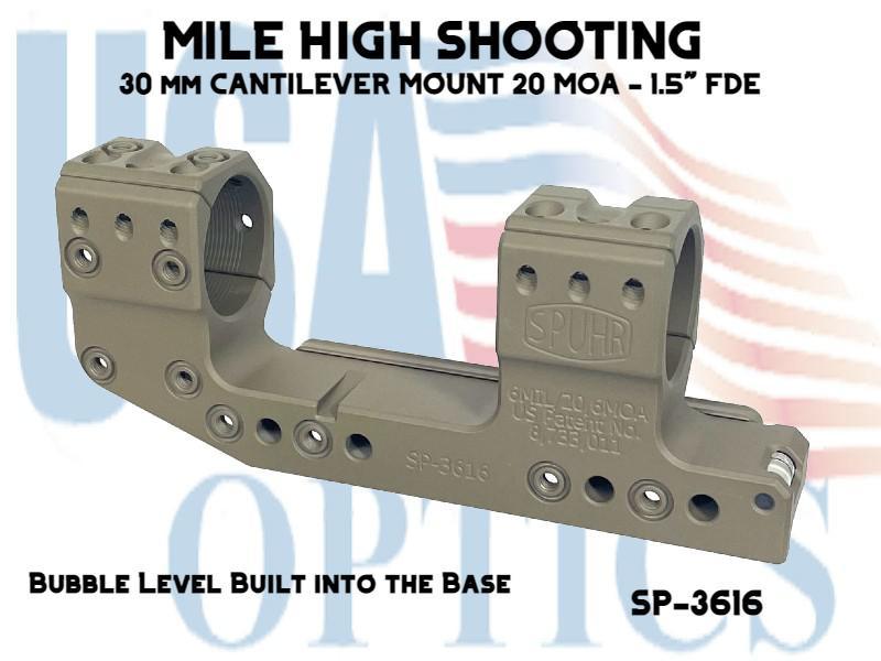 SPUHR, SP-3616, 30 mm CANTILEVER MOUNT 20 MOA - 1.5" FDE