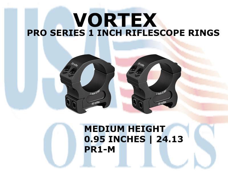 VORTEX, PR1-M, PRO SERIES 1 INCH RIFLESCOPE RINGS - MEDIUM