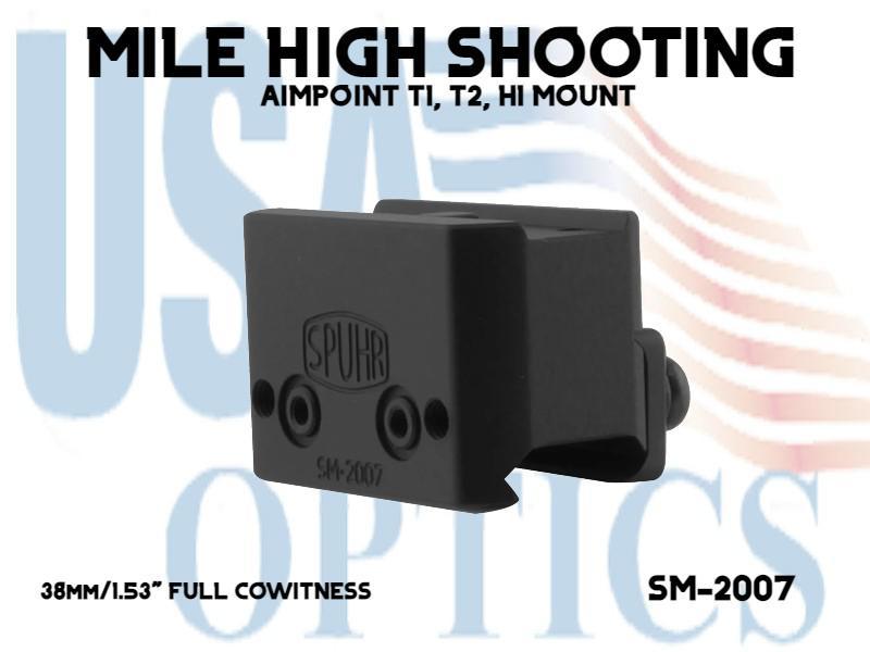 SPUHR, SM-2007, AIMPOINT T1, T2, H1 MOUNT 38mm/1.53" FULL COWITNESS