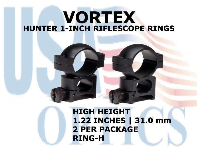 VORTEX, RING-H, HUNTER RIFLESCOPE RINGS 1 INCH HIGH 1.22 Inches - 31.0 mm