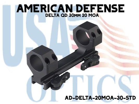 AMERICAN DEFENSE, AD-DELTA-20MOA-30-STD, DELTA QD 30mm 20 MOA