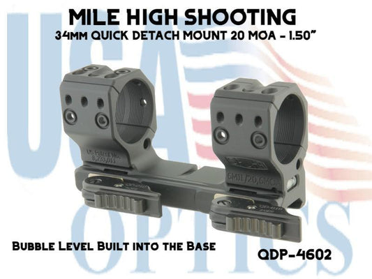 SPUHR, QDP-4602, 34mm QUICK DETACH MOUNT 20 MOA - 1.50"