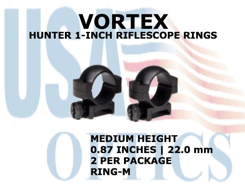 VORTEX, RING-M, HUNTER RIFLESCOPE RINGS 1 INCH MEDIUM 0.87 Inches - 22.0 mm