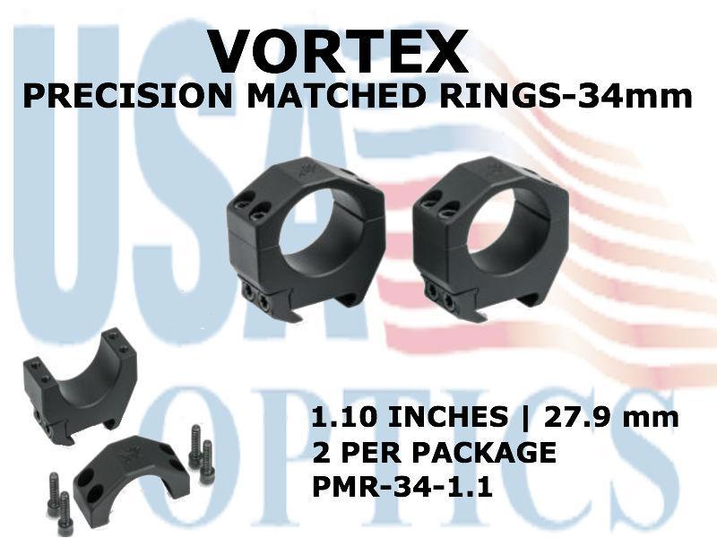 VORTEX, PMR-34-1.1, PRECISION MATCHED RINGS 34mm - 1.1 INCHES