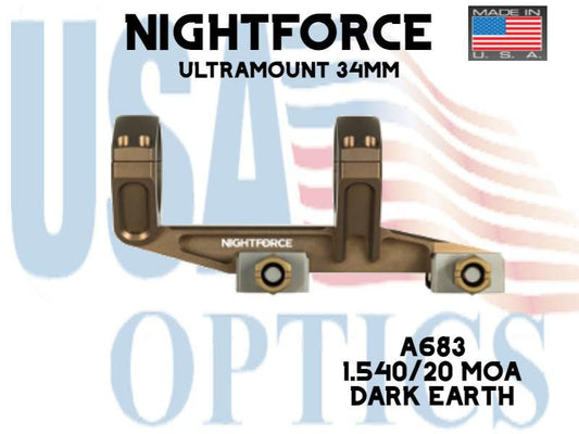 NIGHTFORCE, A683, ULTRAMOUNT - 1.540 - 20 MOA, 34 MM - DARK EARTH