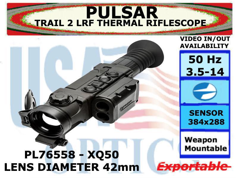 PULSAR, PL76558, TRAIL 2 LRF 3.5-14x50 - XQ50 THERMAL RIFLESCOPE