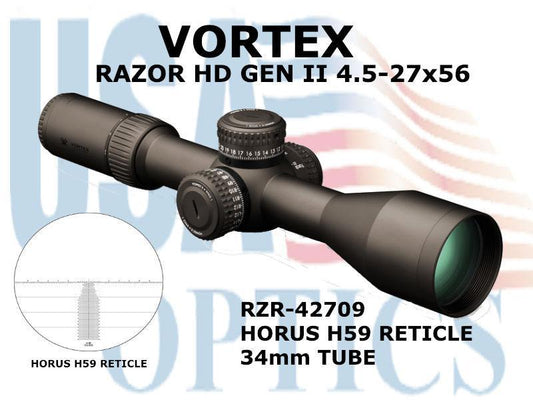 VORTEX, RZR-42709, RAZOR GEN II 4.5-27x56 H59 MRAD