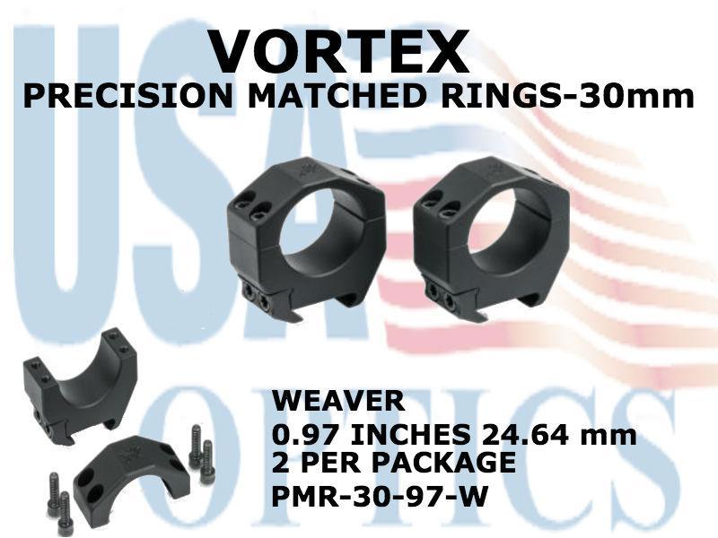 VORTEX, PMR-30-97-W, PRECISION MATCHED RINGS  30mm WEAVER 0.97 INCHES