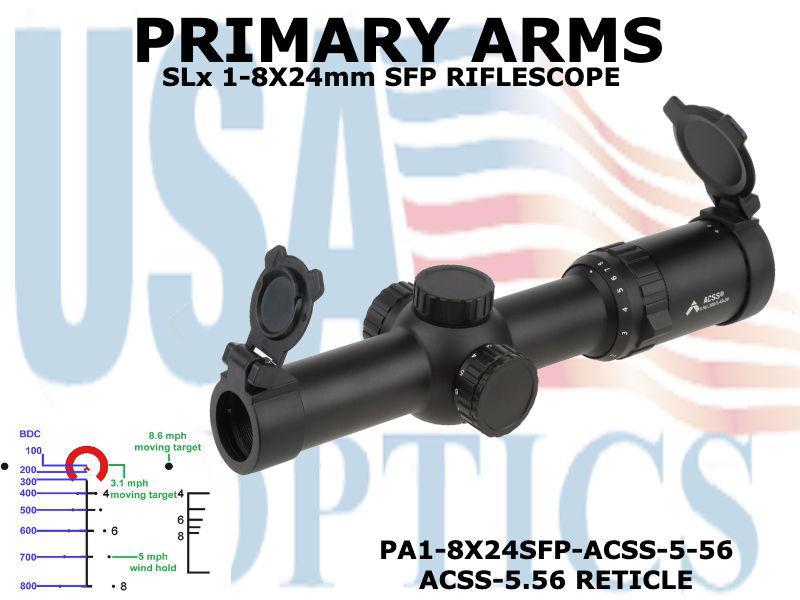 PRIMARY ARMS, PA1-8X24SFP-ACSS-5-56, 1-8x24 5.56 RETICLE GEN II