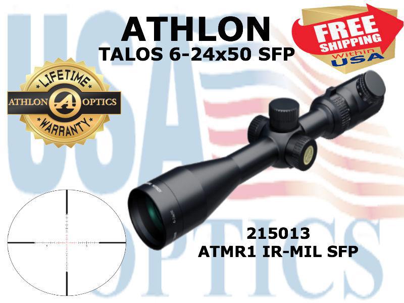 ATHLON, 215013, TALOS 6-24x50, Capped, Side Focus, 1 inch, SFP, ATMR1 SFP IR - MIL