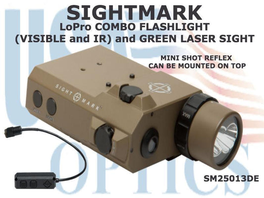 SIGHTMARK, SM25013DE, LoPro COMBO LIGHT (VISIBLE AND IR) AND GREEN LASER - DARK EARTH