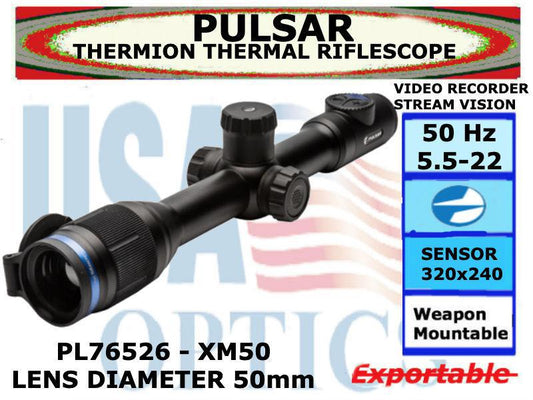 PULSAR, PL76526, THERMION XM50 5.5-22x42 THERMAL RIFLESCOPE